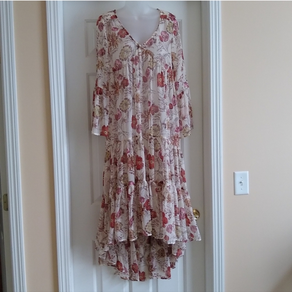 MOSSIMO SUPPLY CO Floral Flowy Hi Low Dress with Slip Size XS